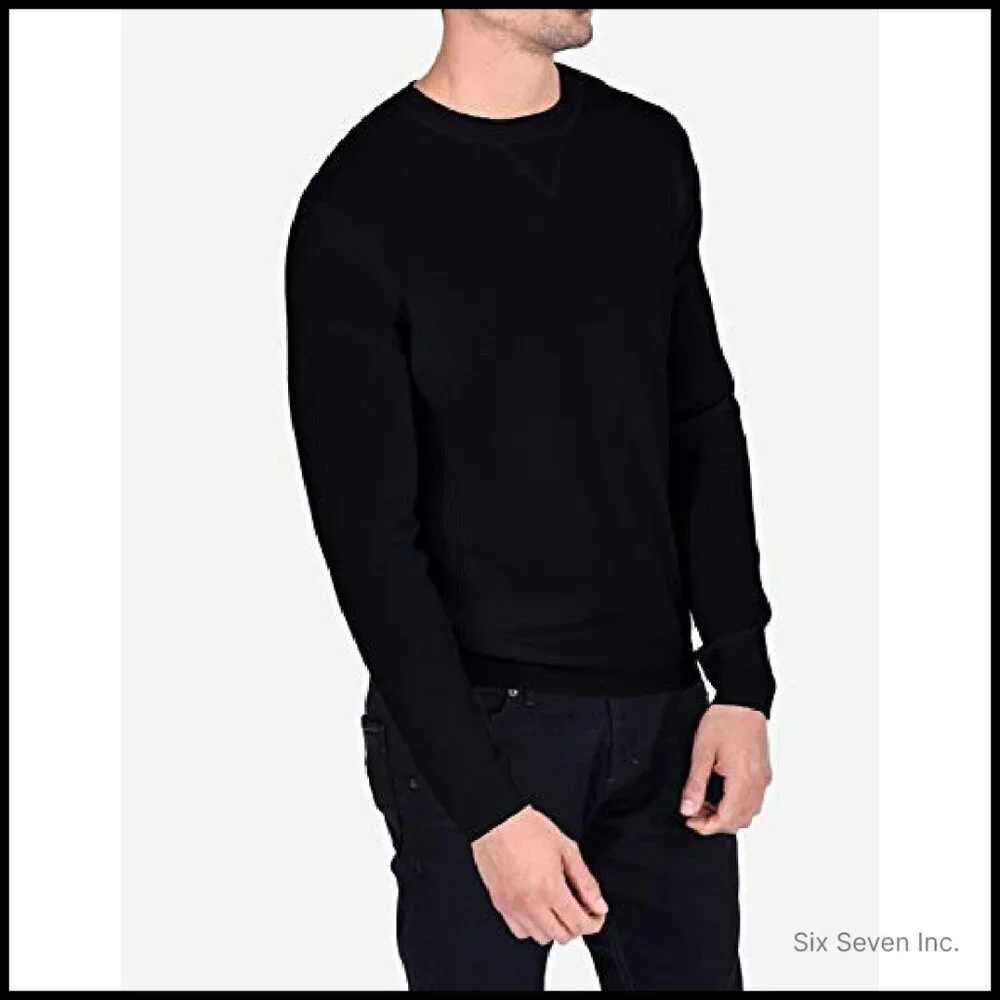 Pure Cashmere Crewneck Sweater Classic Minimal Tailored Fit Knit Pullover